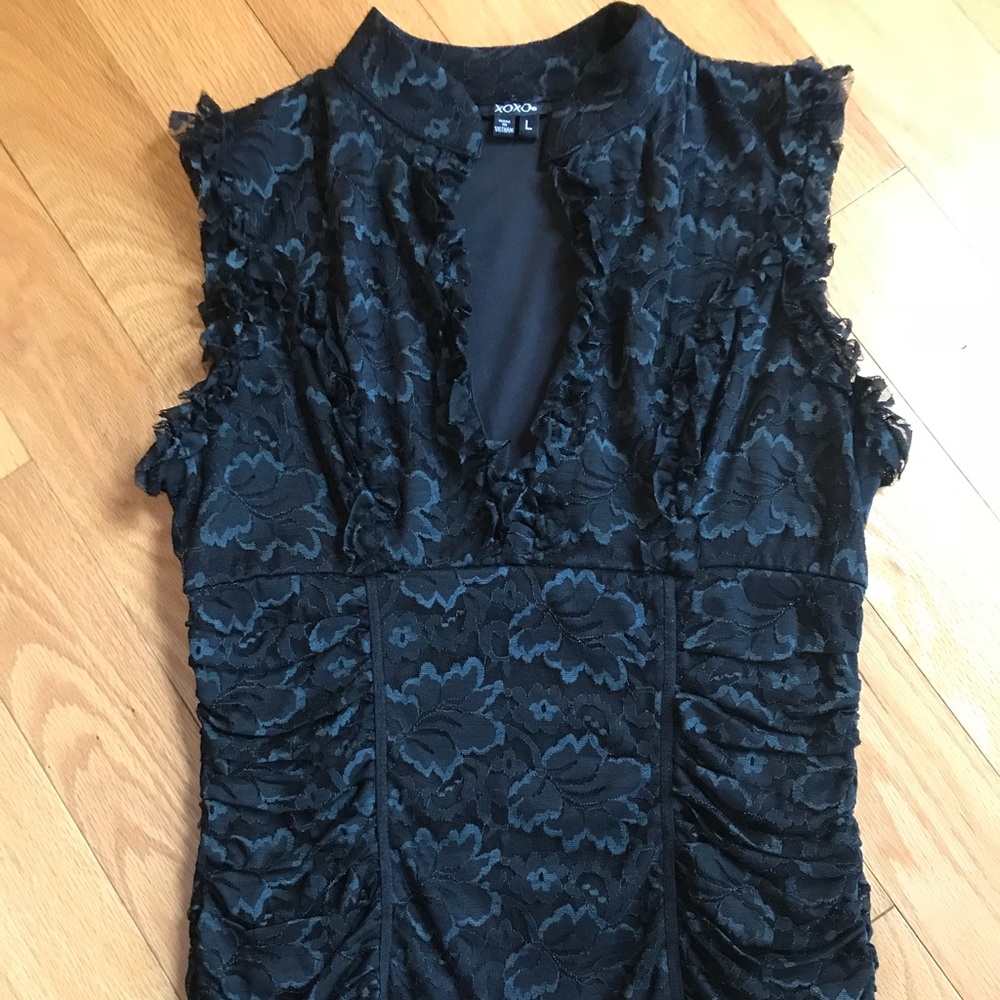 Sexy XOXO black lace top.